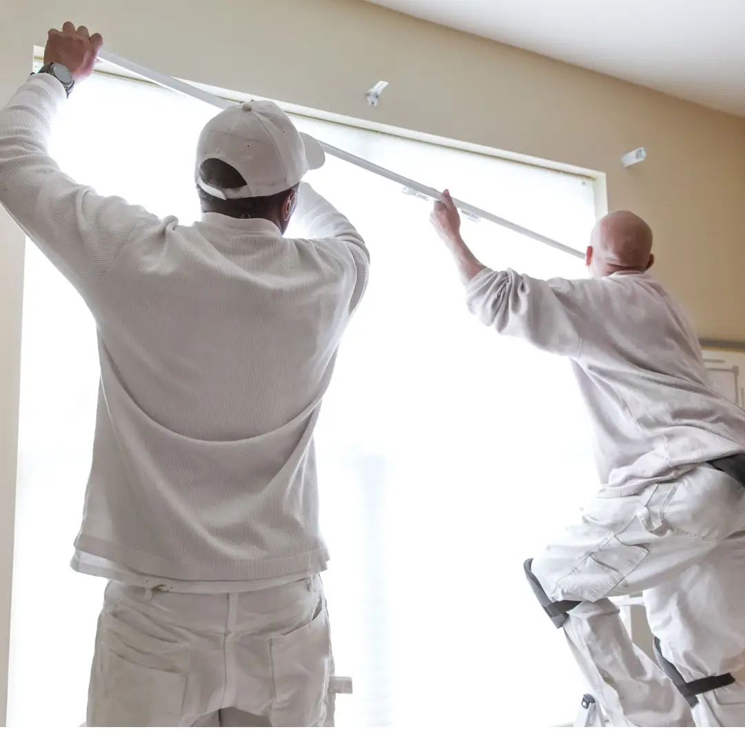Professional curtain rod installation service in Abu Dhabi villa